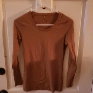 No Boundaries Women's Long Sleeve Brown Top